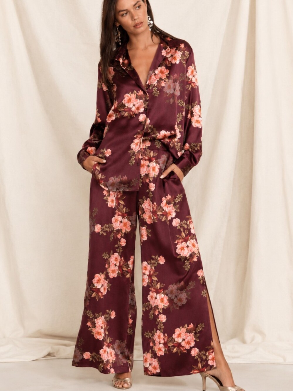 Johnny Was Winonna Silk Easy Pant Floral Print